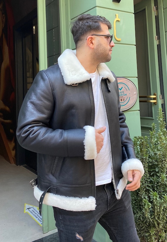 Aviator fur jacket clearance mens