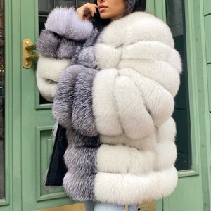 Fox Fur Coat With Arjante women's Long Coat/vest Short - Etsy