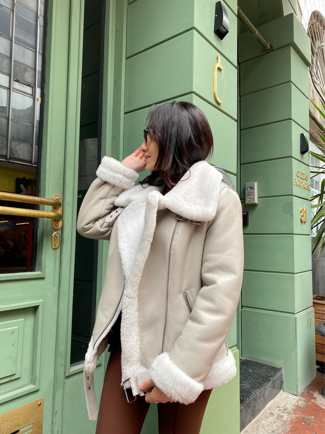 Natural Lambskin Jacket/ Women's Lambskin Leather Coat - Etsy Hong Kong