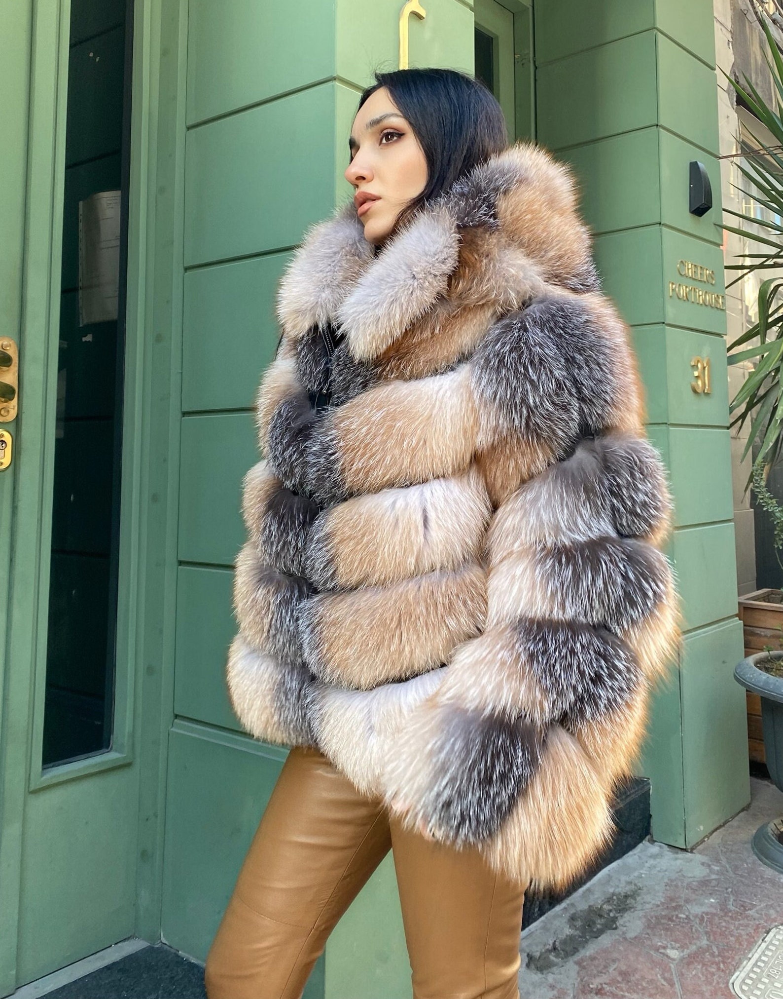 Real Frost Fox Fur Jacket .fox Fur Coat Oversized Fur Jacket - Etsy