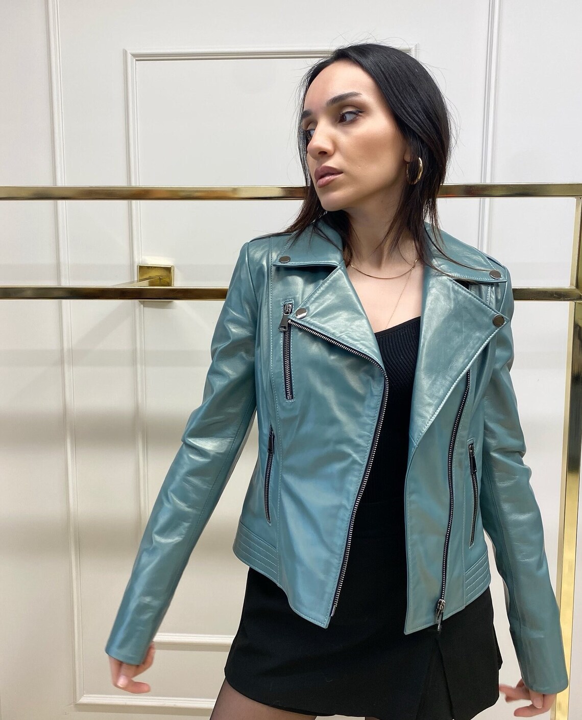 Lambskin Women's Leather Jacket.women's Leather Jacket, Women's Leather ...