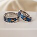 Van Gogh Starry Sky Ring, Matching Couple Rings, Promise Ring, Wide Band Cool Rings, Annual Anniversary Ring, Friendship Gift For Her Him