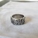 Thick Silver Statement Rings Wide Band Ring Thumb Ring Vintage Style Antique Silver Boho Ring Flower Bird Floral Ring For Women Men Gift