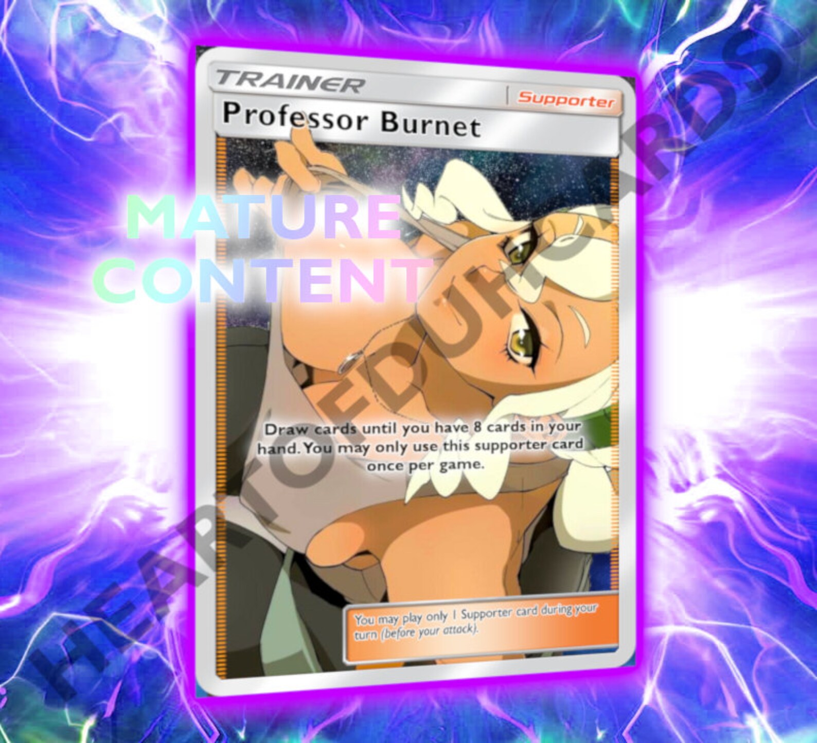 Custom Pokemon Professor Burnet ORICA Full Art HOLO Card R1 Etsy