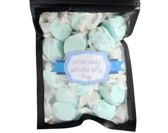Salt Water Taffy Cotton Candy Snack Pack~Soft and Chewy Taffy ~ Quality Bags~ Wrapped Candy~ Gift Ideas