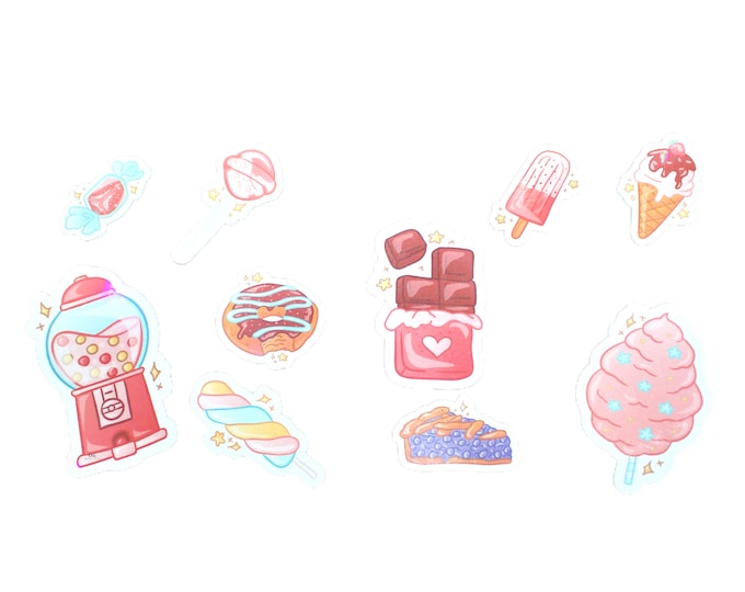 Holographic candy sweets sticker pack~ CUTE candy stickers ~Party favors ~Birthday ideas ~Gift ideas ~Etsy's most viewed candy shop