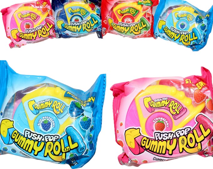 Push pop gummy Roll ~ Sour candy~ candy for kids ~ Candy for candy lovers ~ sour candy treat ~Shop our quality candy shop today!