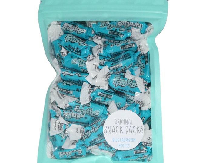 Blue Raspberry Frooties Candy bag ~ Bite Sized Candy ~ Snacks on the go with our quality Resealable Bags ~ Gift Ideas or Party Favors