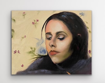 PJ Harvey Original Oil Painting Signed by Brian Taylor wall art contemporary art 8X10 inch music gift