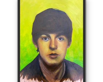 Paul McCartney Original oil portrait painting on paper, Home Decor, Wall art, Music art, Gift for music lover, Signed fine art, The Beatles