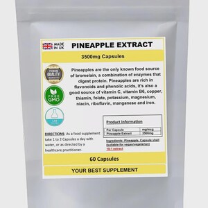 Ananasextractcapsules 3500 mg (superantioxidant), puur, bromelaïne 60