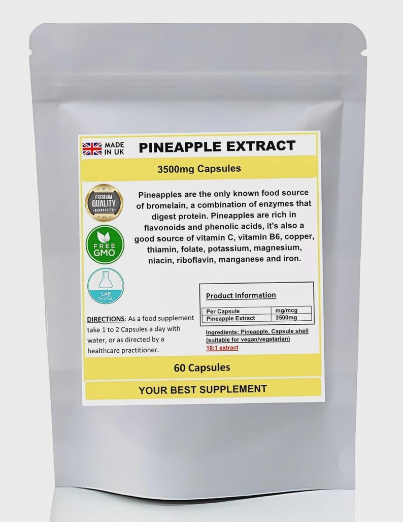 Ananasextractcapsules 3500 mg (superantioxidant), puur, bromelaïne 60