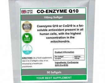 コエンザイムQ10ソフトジェルカプセル100mg（高強度サプリメント）Co-Q10