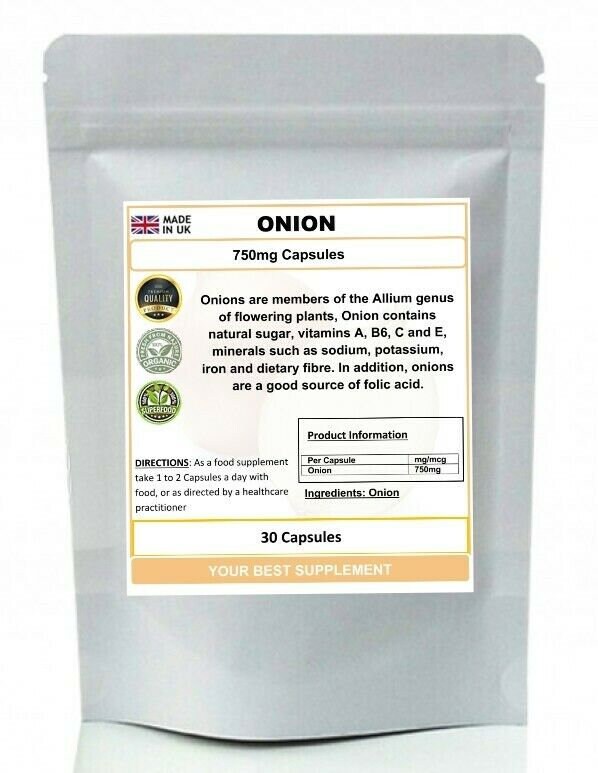 Onion Capsules 750mg 100 Organic Quercetinallium Antioxidant Etsy UK