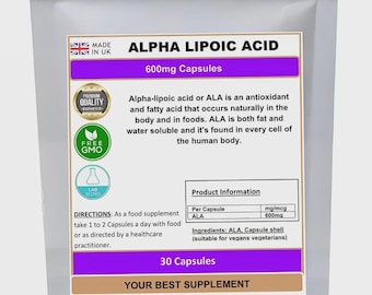 アルファリポ酸 600mg カプセル 99% アラエキス 100% 天然 (超強力)