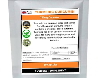 Gurkmeja och kurkuminkapslar 750 mg 100 % naturligt högstyrketillskott