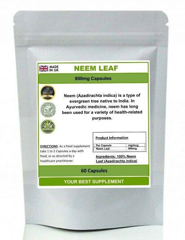 Neem Leaf Capsules 800mg 100 Organic pure no additives High Etsy