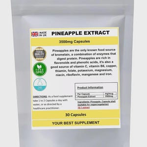 Ananasextractcapsules 3500 mg (superantioxidant), puur, bromelaïne 30
