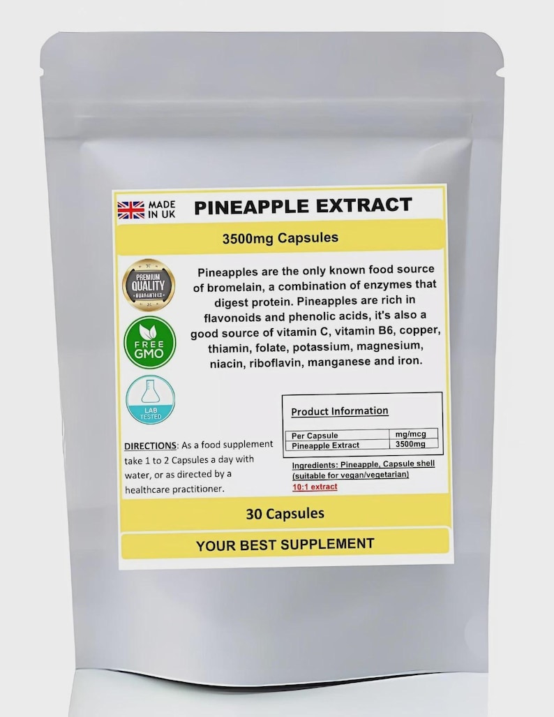Ananasextractcapsules 3500 mg (superantioxidant), puur, bromelaïne 30