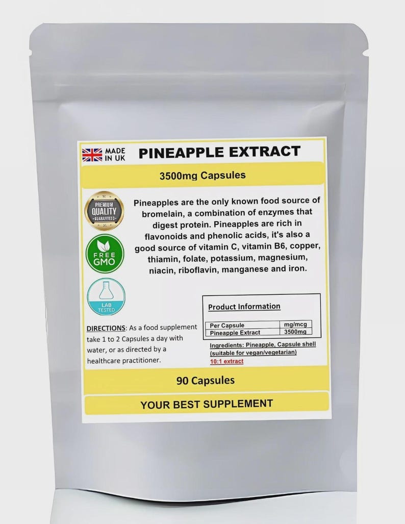 Ananasextractcapsules 3500 mg (superantioxidant), puur, bromelaïne 90
