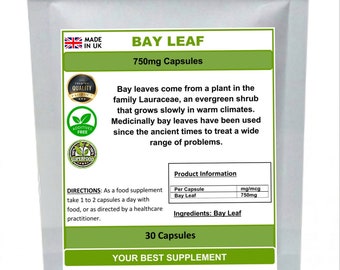Bay Leaf Capsules 700mg(Cinnamomum tamala) 100% Pure High Strength Supplement