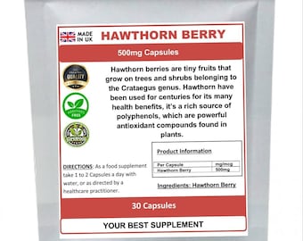 Hawthorn berry capsules 500mg 100% natural (super antioxidant) no additive,pure