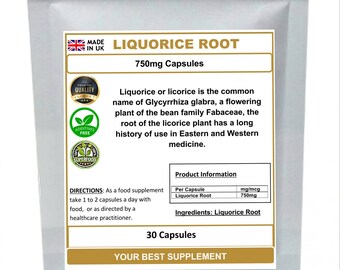 Capsule di radice di liquirizia 750 mg (100% pura senza additivi)