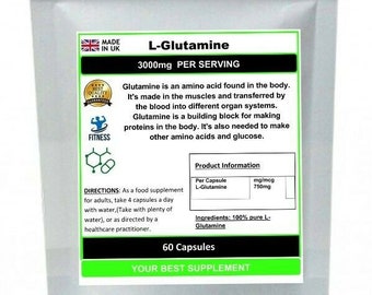 L-グルタミンカプセル 750mg アミノ酸 純粋プレミアム品質（高吸収性）