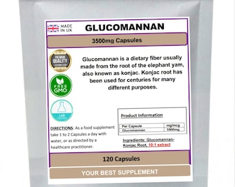 Glucomannan-konjac extract capsules 3500mg  ( high strength) pure, no additives