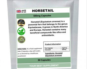 Horsetail capsules 500mg 100%  natural pure no additives (premium quality)