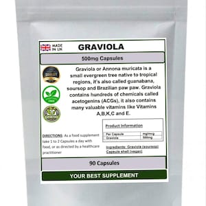 Kapsułki z graviolą 500 mg 100% czyste, bez dodatków (graviola)