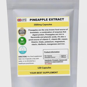 Ananasextractcapsules 3500 mg (superantioxidant), puur, bromelaïne 120