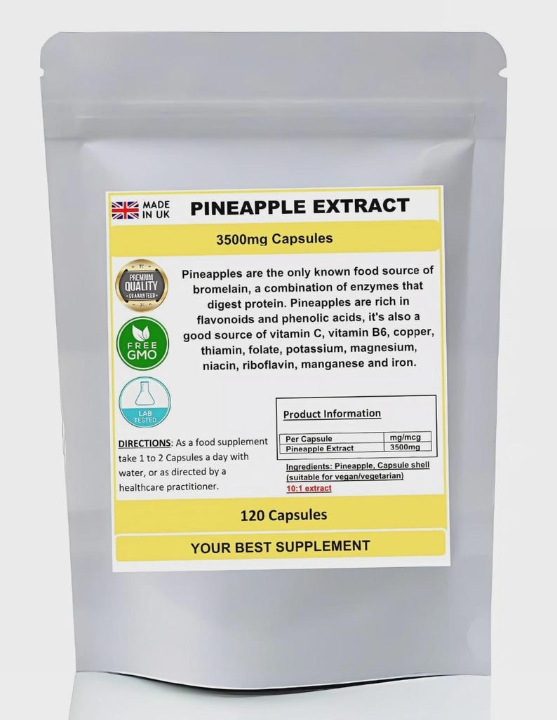 Ananasextractcapsules 3500 mg (superantioxidant), puur, bromelaïne 120