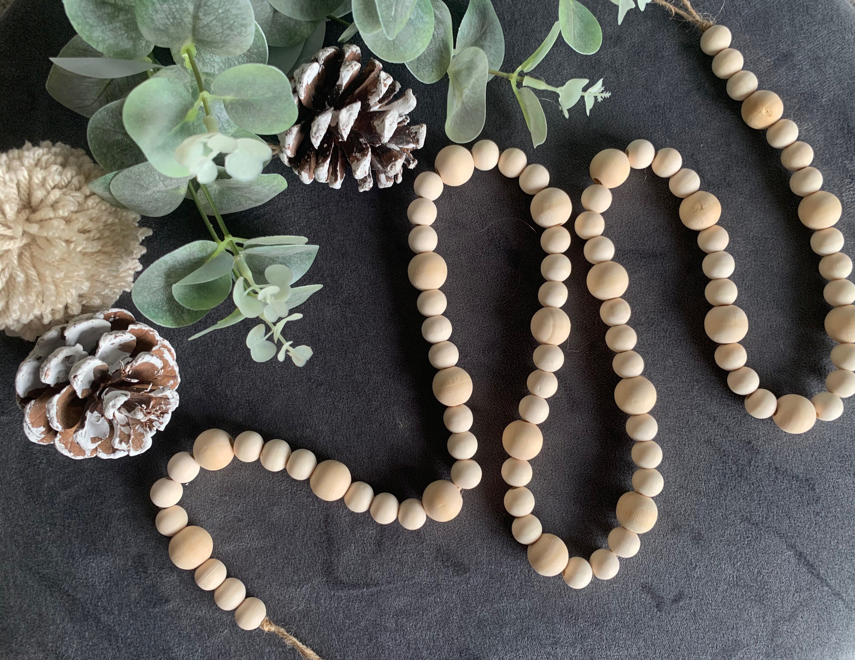 Handmade Wooden Beads Garland 3m