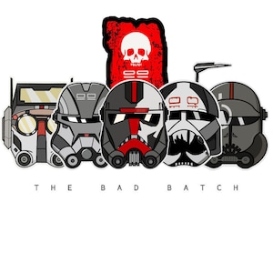 Adesivi in vinile olografico di Star Wars Bad Batch (laptop//bomboniere/regali)