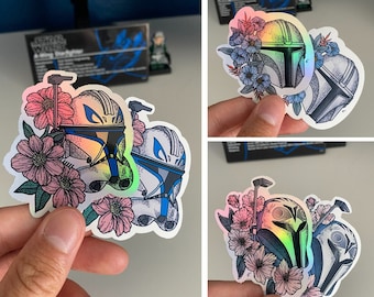 Star Wars Holographic Floral Helmet Vinyl Stickers