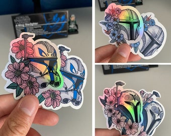 Star Wars Holographic Floral Helmet Vinyl Stickers