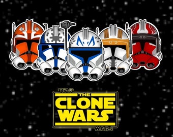 Pegatinas de vinilo para casco de Star Wars Clone Trooper (hidrofrasco/portátiles/botellas de agua/recuerdos de fiesta)