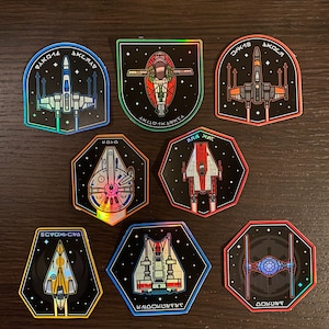 Star Wars Starship Holographic Vinyl Stickers (Laptops/Party Favors/Gifts)