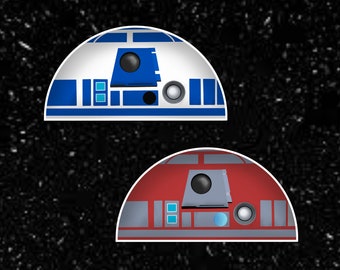 R2D2 & R4 Star Wars Peeker Astromech Vinilo Stickers (Hydroflask / Laptops / Botellas de Agua / Party Favors)