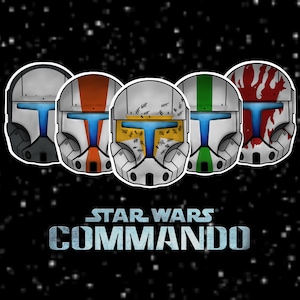 Star Wars Clone Commando Helmet Vinyl Stickers (Hydroflask/Laptops/Water Bottles/Party Favors)