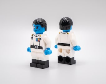 Almirante Thrawn y oficial naval clon de Star Wars (minifiguras LEGO® de Clone Wars personalizadas con impresión UV)
