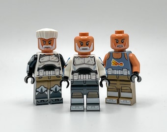 Star Wars Rebels Viejo Rex/Wolffe/Gregor (Minifiguras LEGO® personalizadas de Clone Wars impresas con UV)
