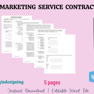 Modello di contratto di servizio di marketing: contratto commerciale (Word modificabile)