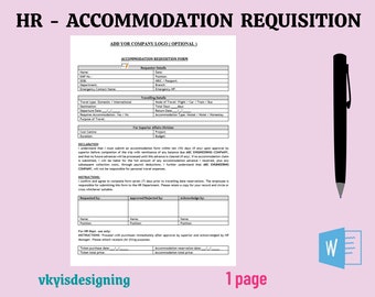 Accommodation Requisition Form: HR Letter Template (Editable Word)