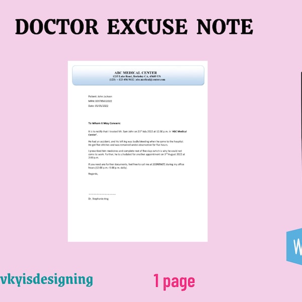 Doctors Fit Note Etsy