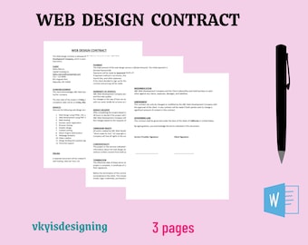 Web Design Contract Template: Custom Website Agreement (Editable Word)