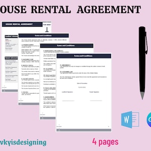House Rental Agreement, Lease Agreement, Rental Management, Landlord Contract, Tenant Invoice, Room Rental, Tenancy Agreement, Word Eviction