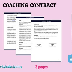 Coaching Contract Template: Client Intake Form (Editable Word)
