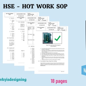 Hot Work SOP Template: Construction Safety, Permit to Work (Editable Word)